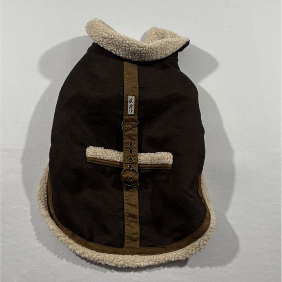 Woolrich Other - Woolrich Pet Dog Vest Jacket Coat Brown Outdoor Faux Sherpa Fleece Poly Sz M